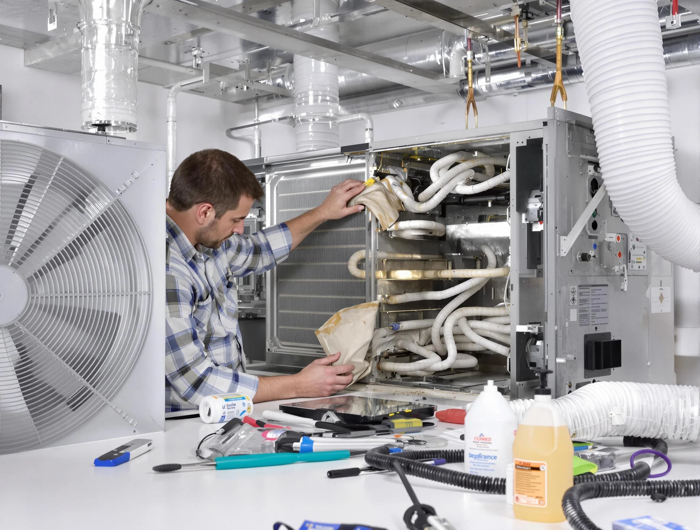 Colonial Heights Air Duct Cleaning specialist performing precision AC coil cleaning in Colonial Heights