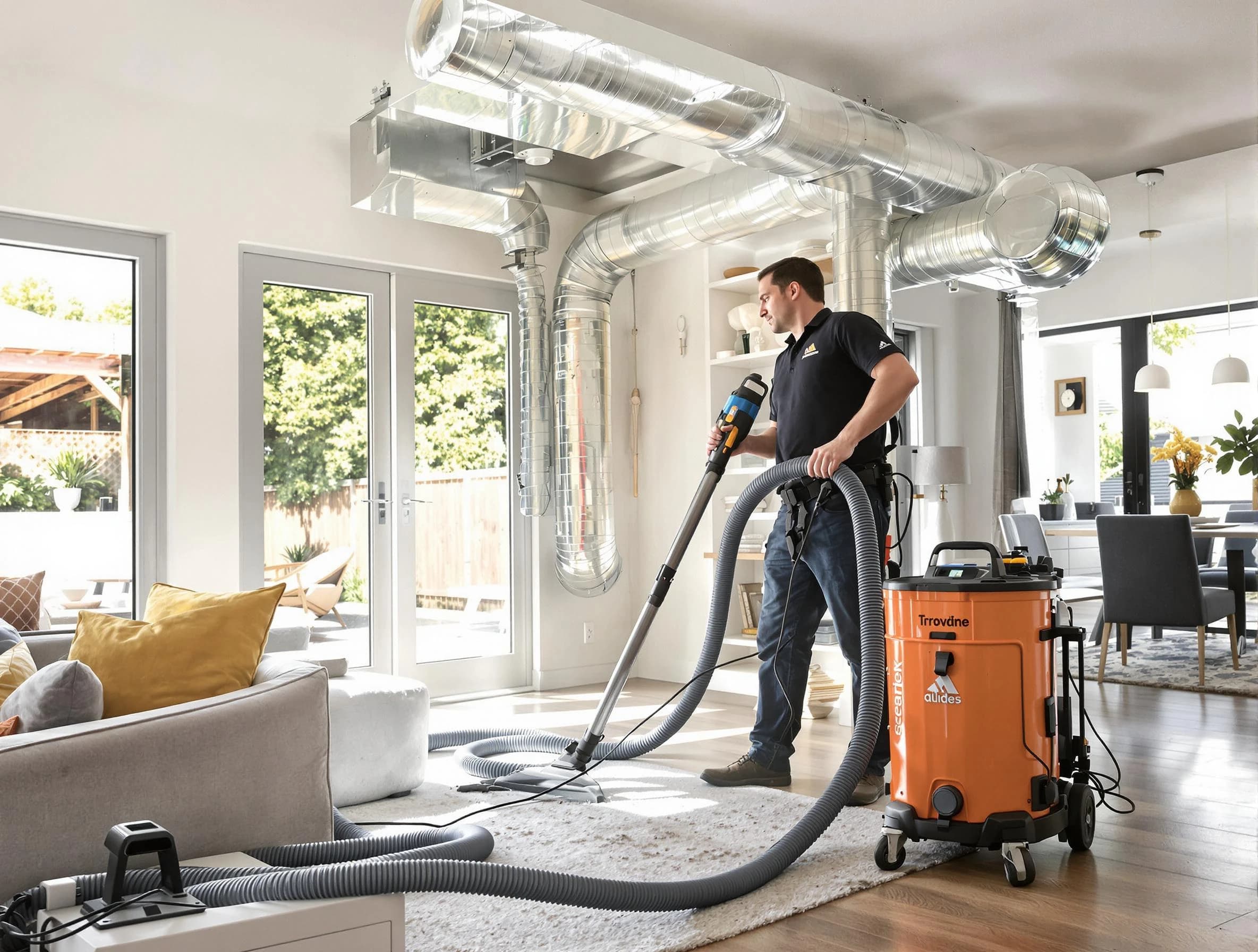 Colonial Heights Air Duct Cleaning specialist performing thorough residential duct cleaning using advanced equipment in Colonial Heights