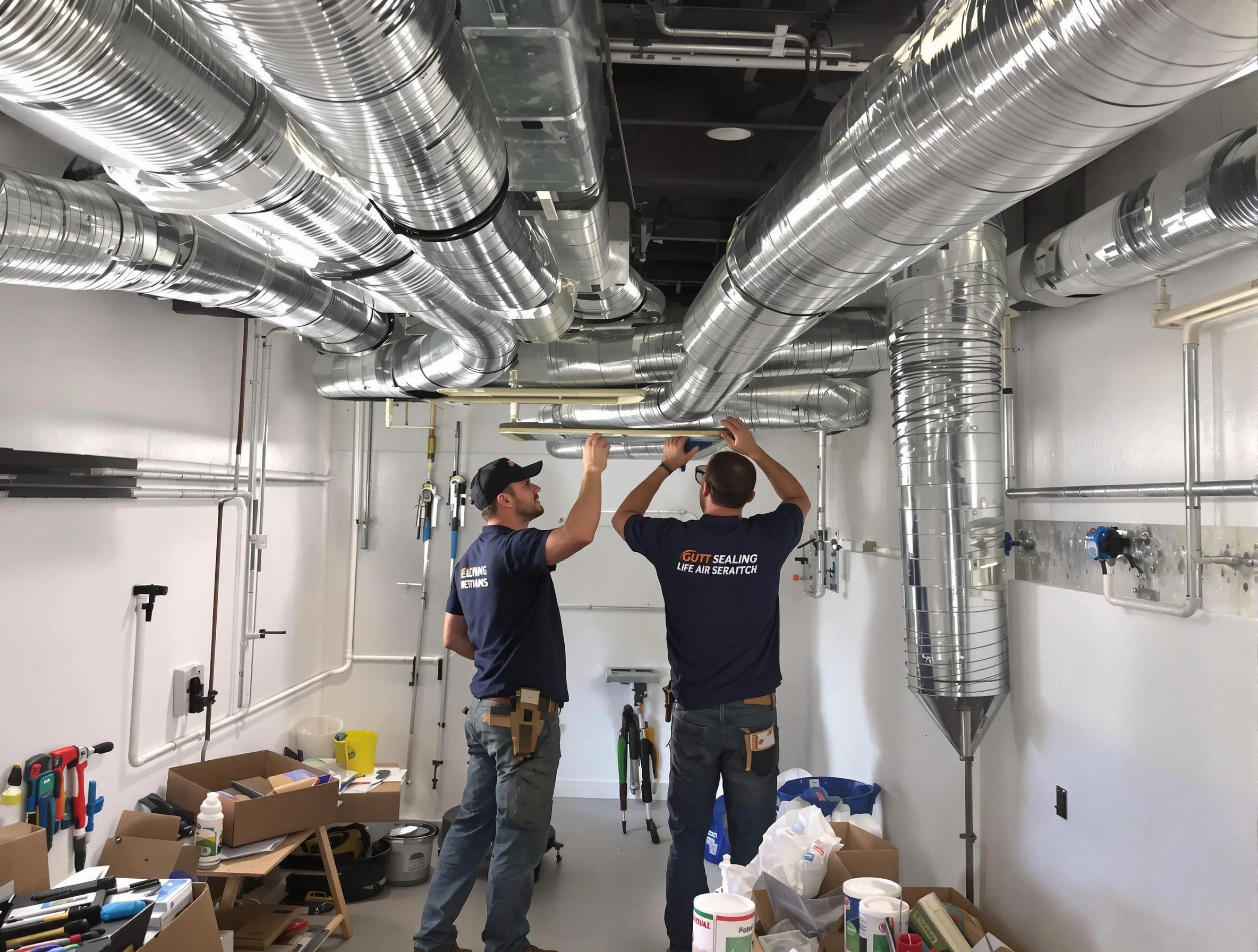 Colonial Heights Air Duct Cleaning technician applying professional duct sealing solutions in Colonial Heights
