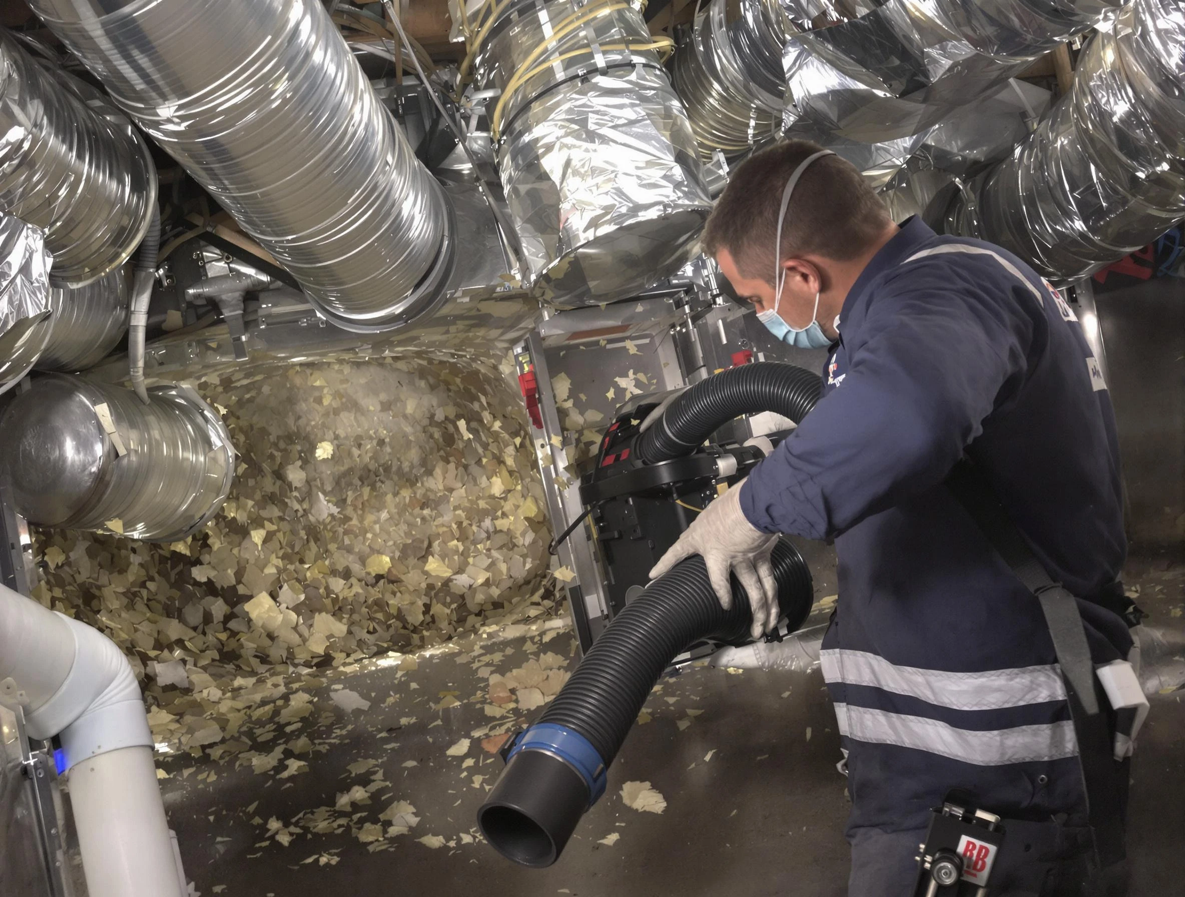 Colonial Heights Air Duct Cleaning specialist operating negative pressure cleaning equipment for thorough duct maintenance in Colonial Heights