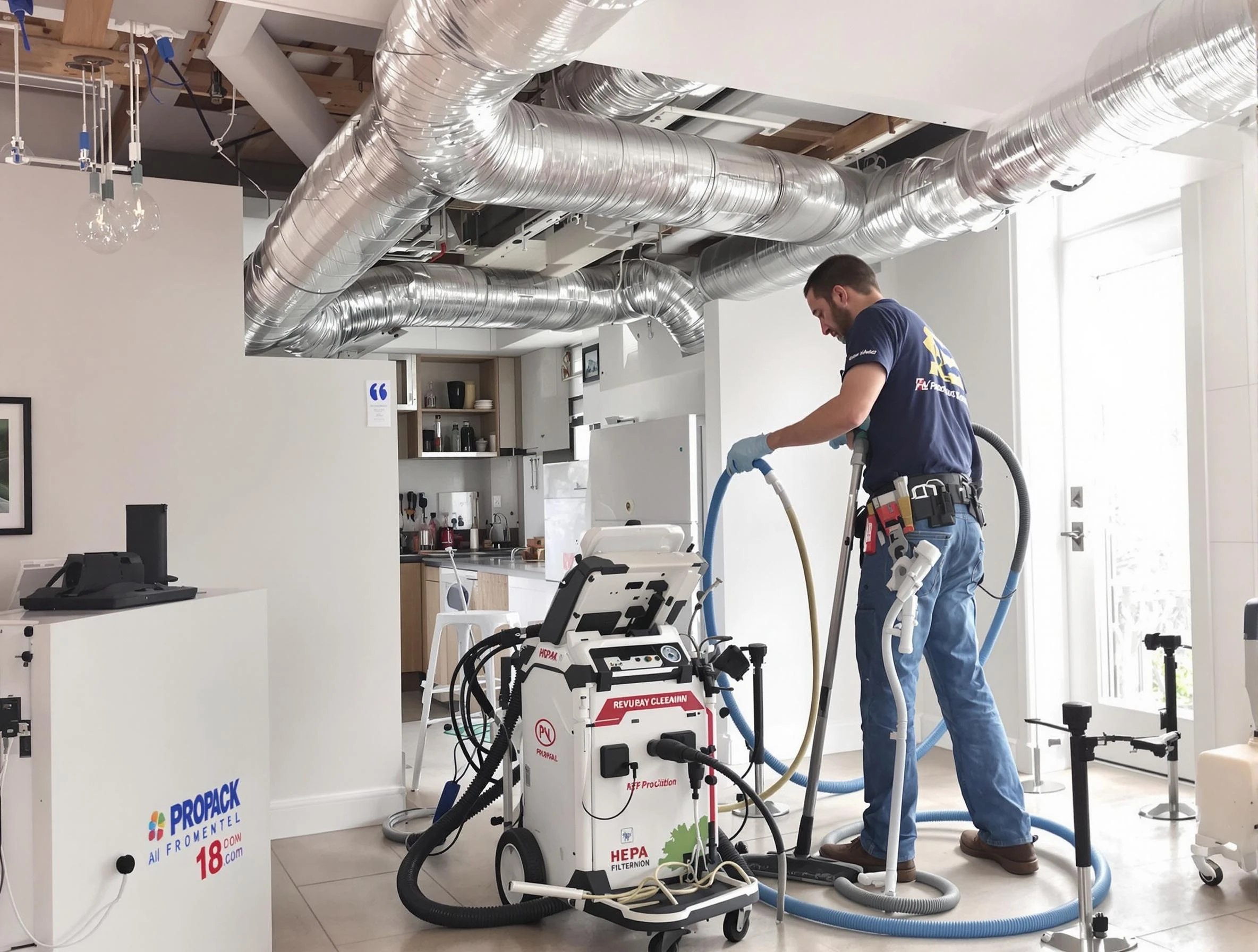 Colonial Heights Air Duct Cleaning technician performing advanced pure duct cleaning with specialized equipment in Colonial Heights